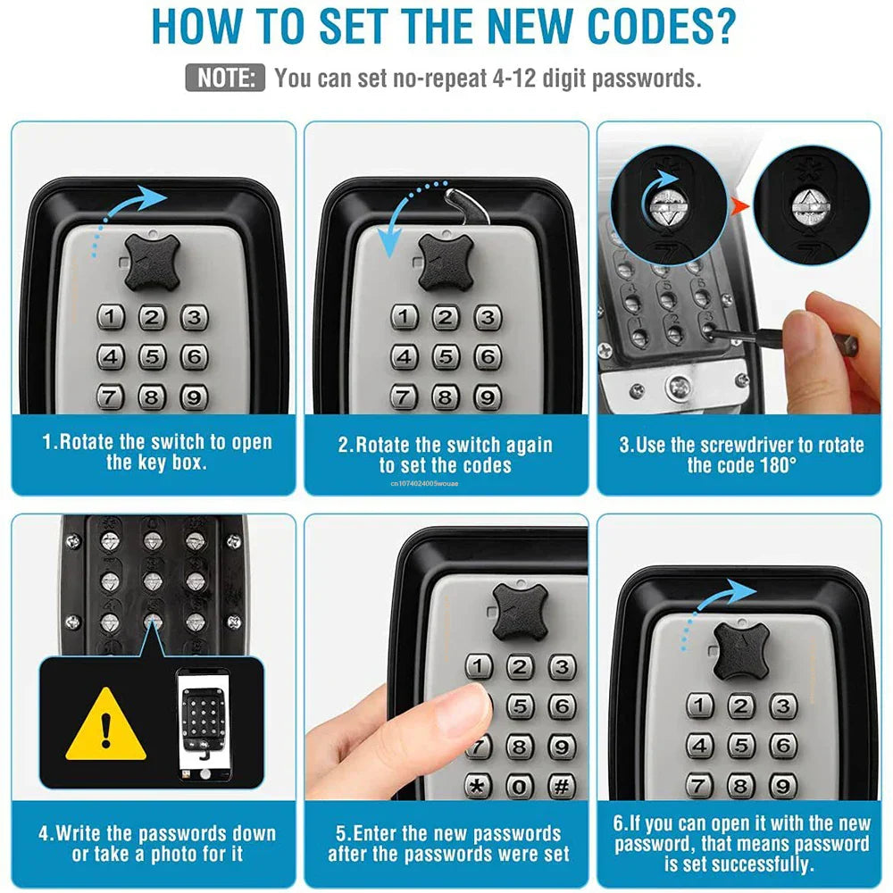 Waterproof Key Box with Combination Lock
