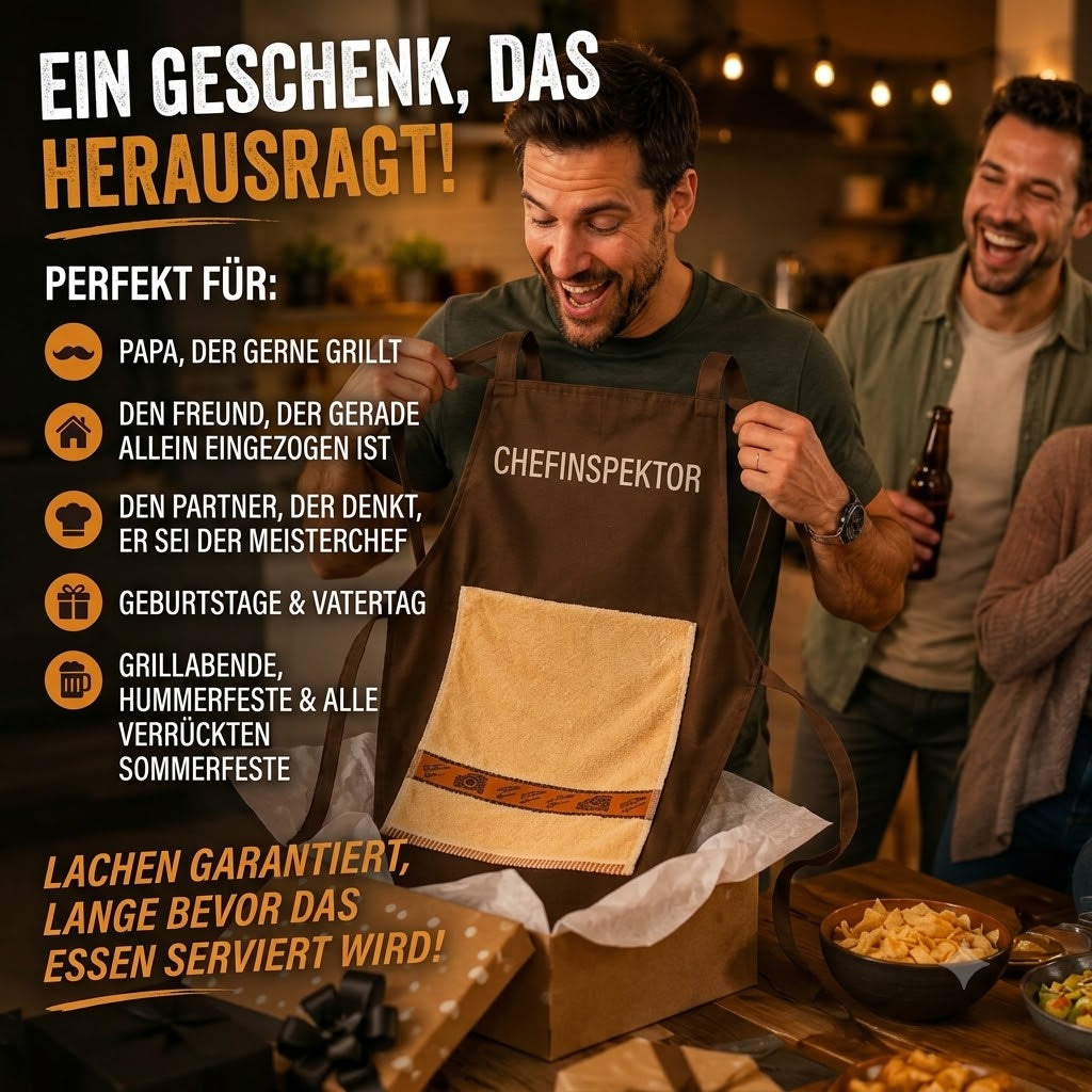 Funny Cooking Apron with Towel Surprise