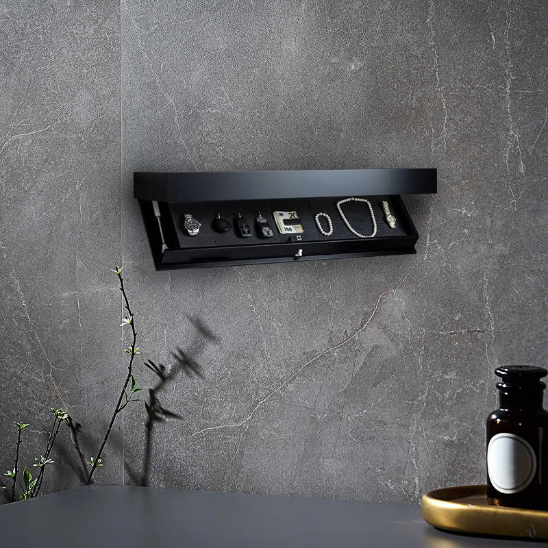 Wall shelf with secret compartment made of wood