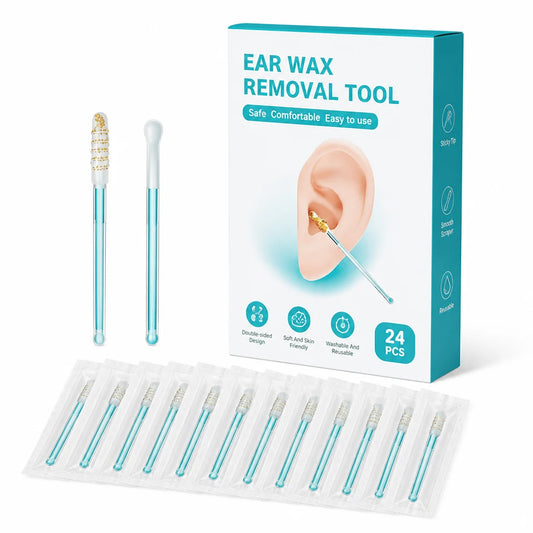 Sticky, double-sided, reusable ear cleaning sticks (24 pieces)