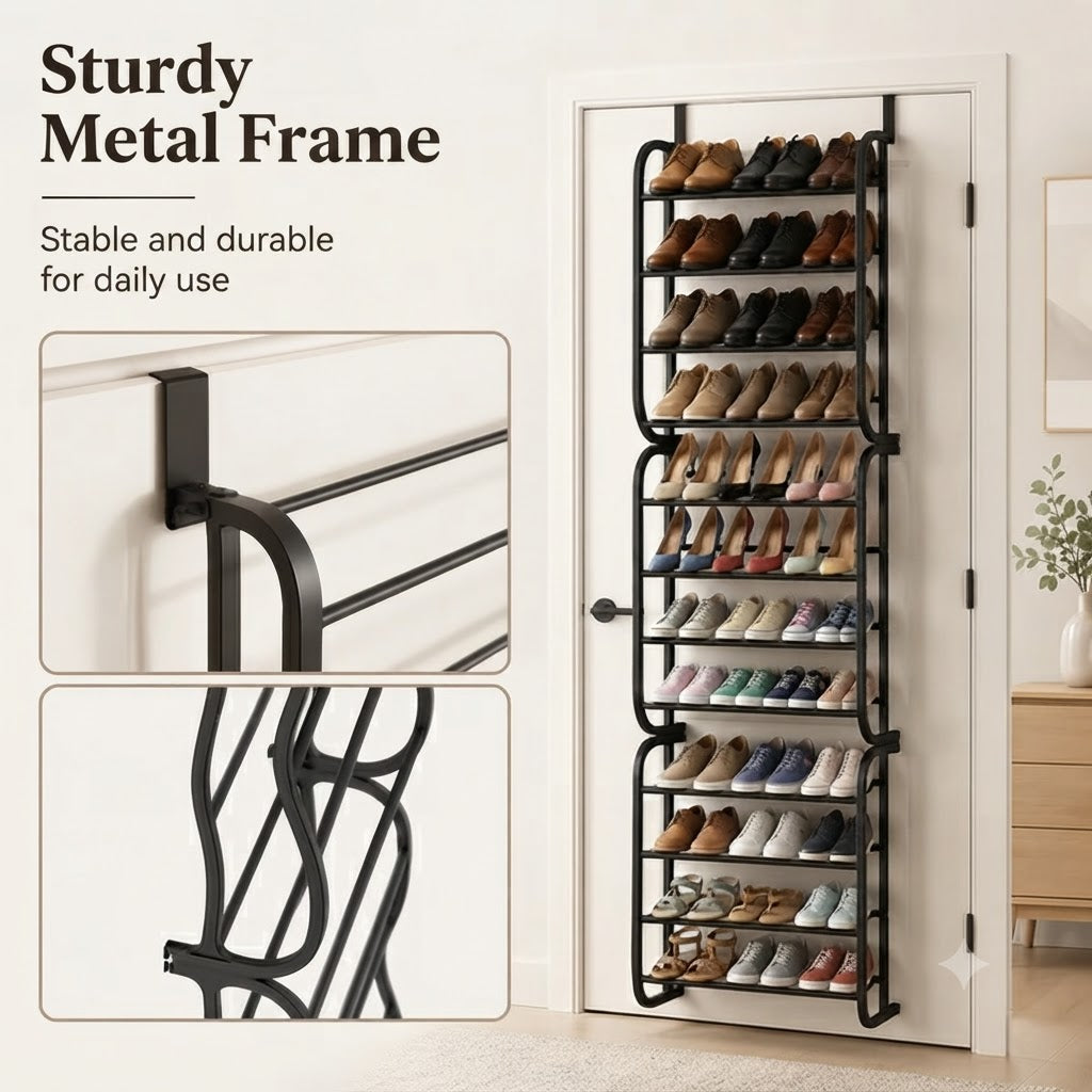 Over-the-Door Shoe Rack – No Drilling Required