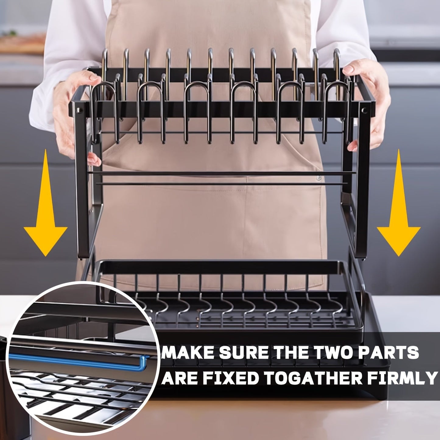 2-Tier Draining Rack with Drainage