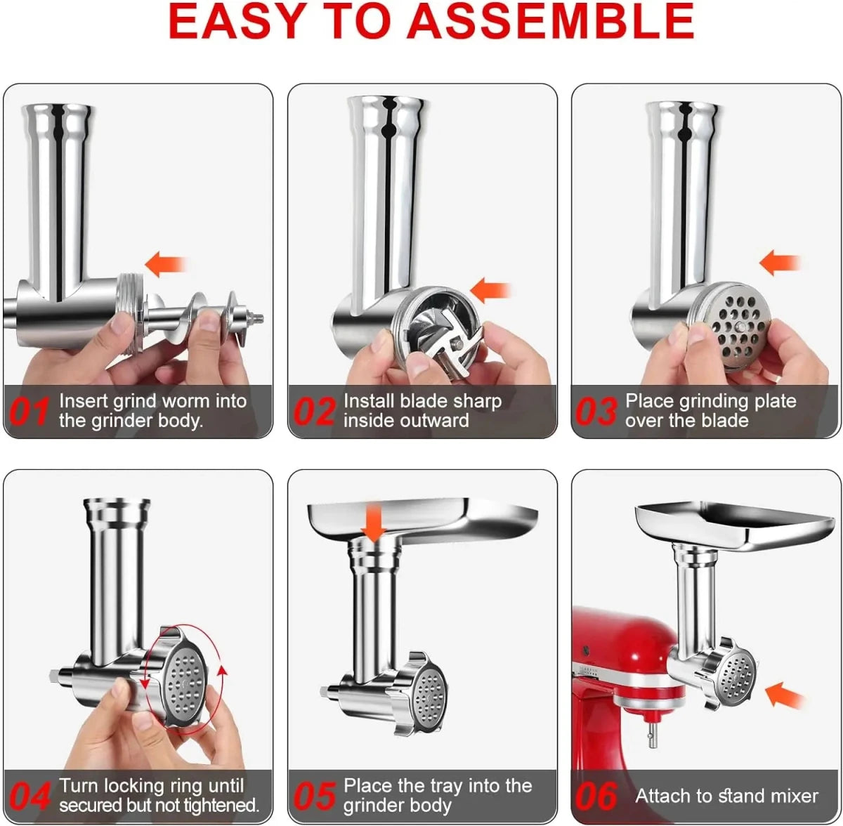 GRINDLIVA Meat Grinder Attachment for KitchenAid