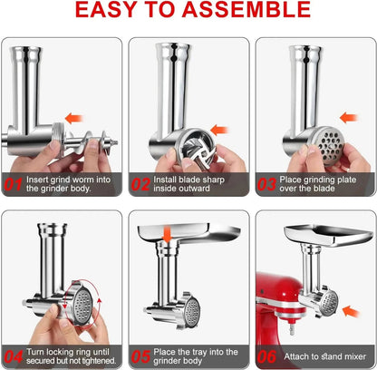 GRINDLIVA Meat Grinder Attachment for KitchenAid