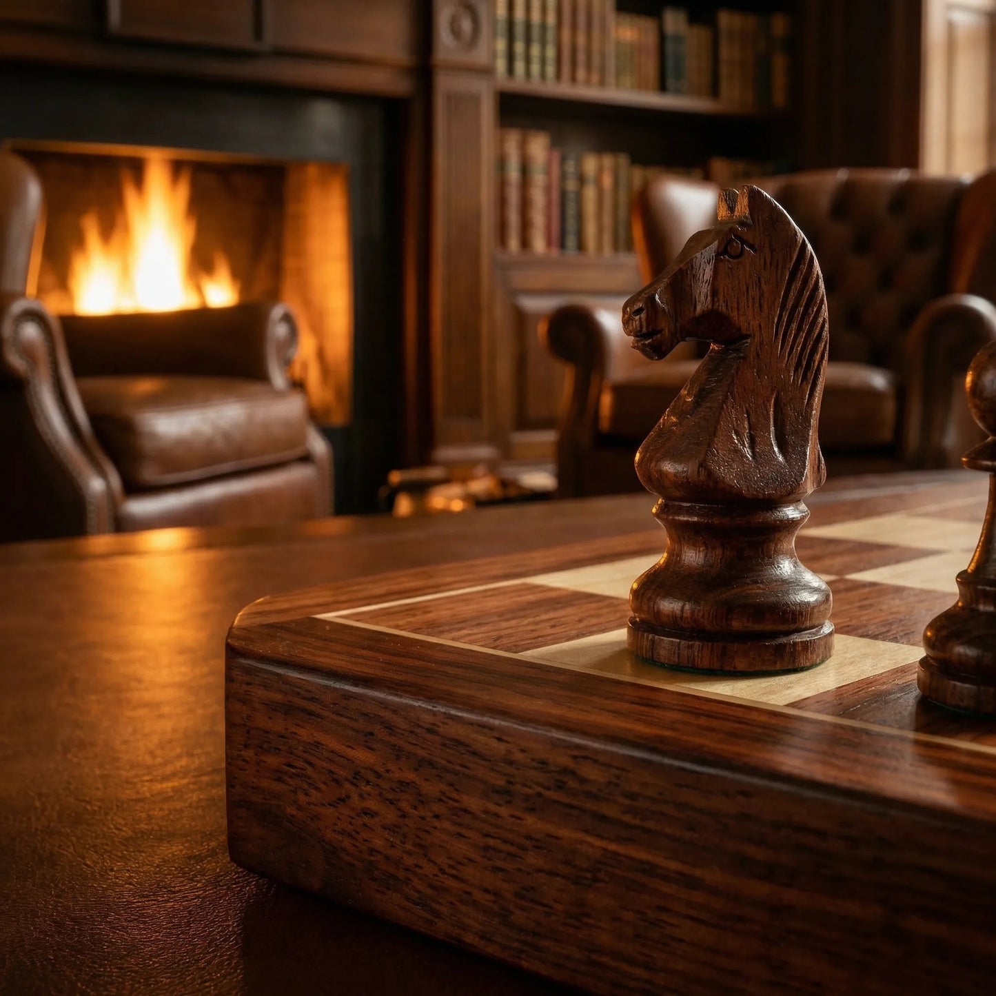 Foldable Wood Chess Set with Chess Pieces