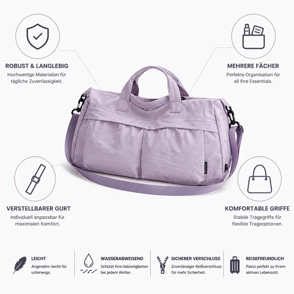 Robust lightweight everyday bag with multiple compartments