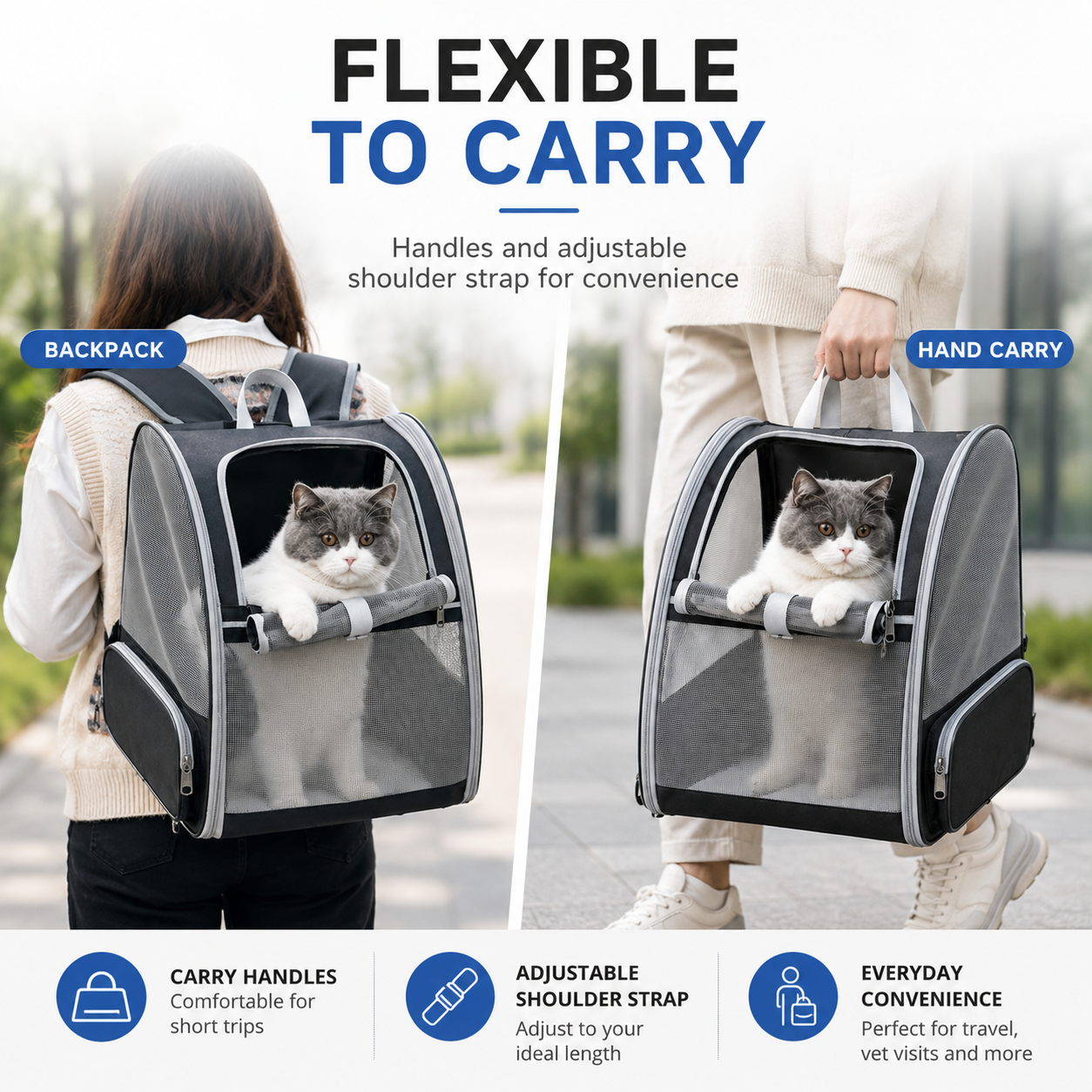 Pet Carrier Bag with Mesh Ventilation
