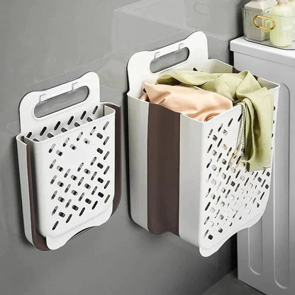 Space-saving laundry basket extendable & foldable