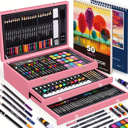 175-piece artist set in wooden box