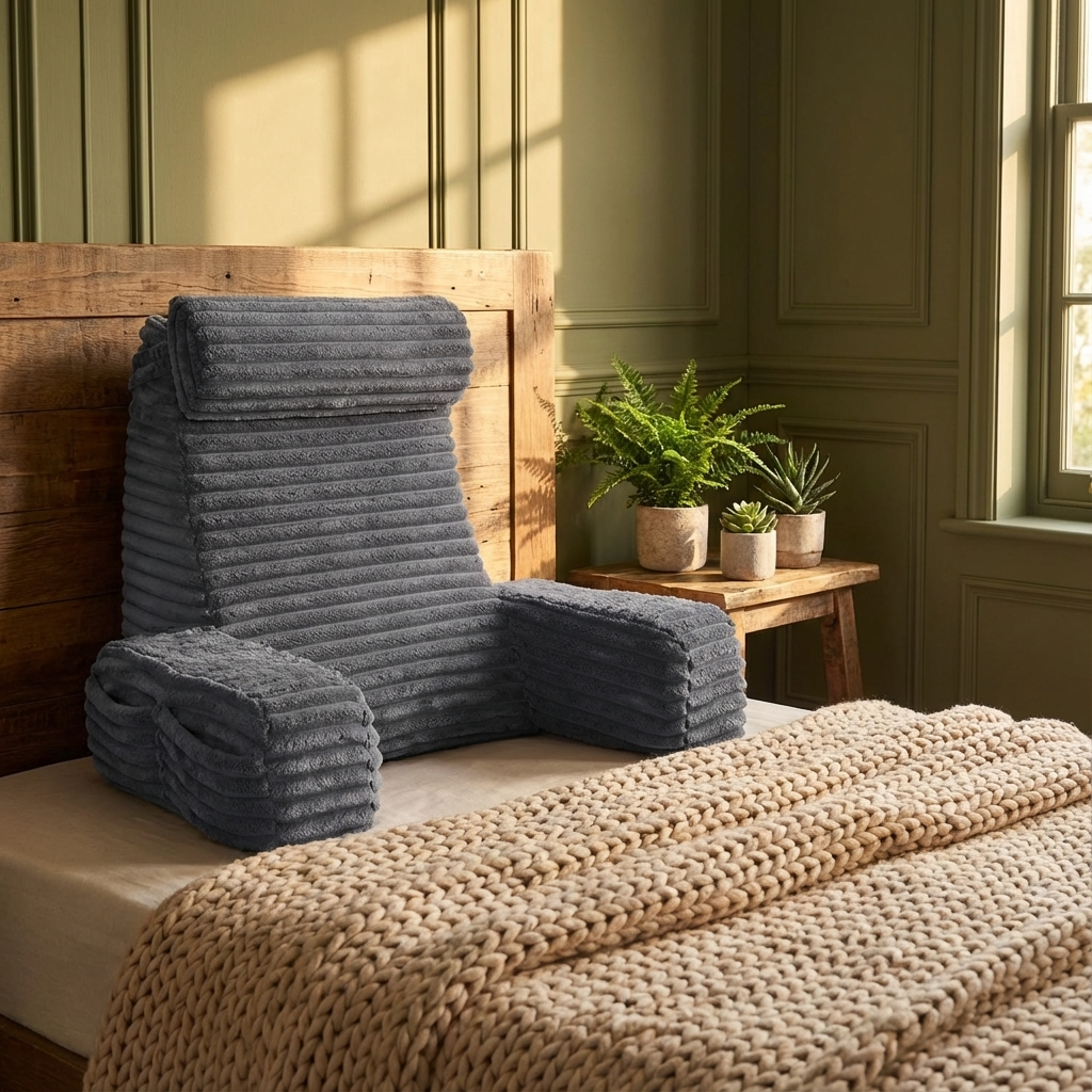 Back Support Cushion with Armrests & Headrest