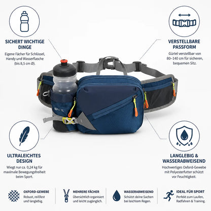 Ultralight Oxford Fabric Hip Bag for Running (with Bottle and Phone Pockets)