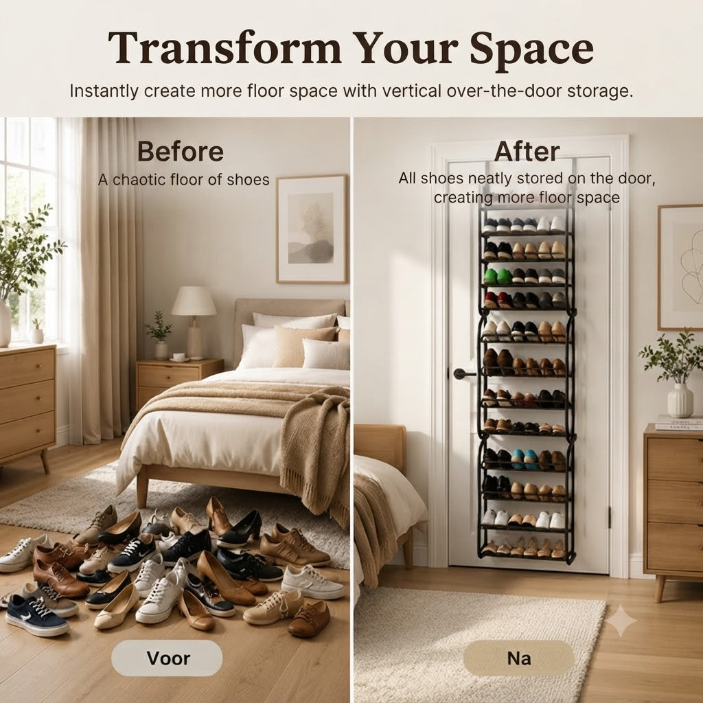Over-the-Door Shoe Rack – No Drilling Required