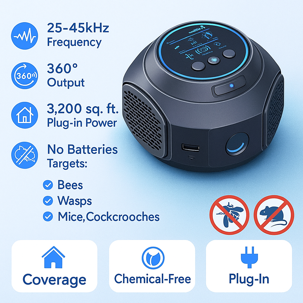 Ultrasonic Wasp & Bee Repeller 360°