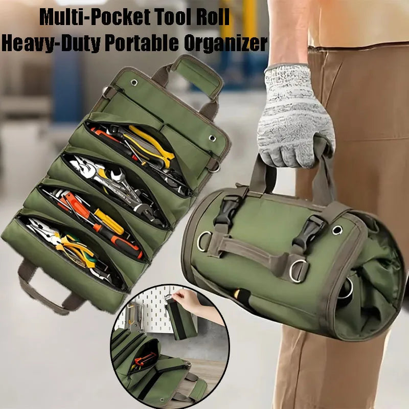 Tool Roll Bag with Removable Pockets