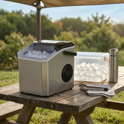 ICEFLOW Compact Ice Maker with Transparent Lid