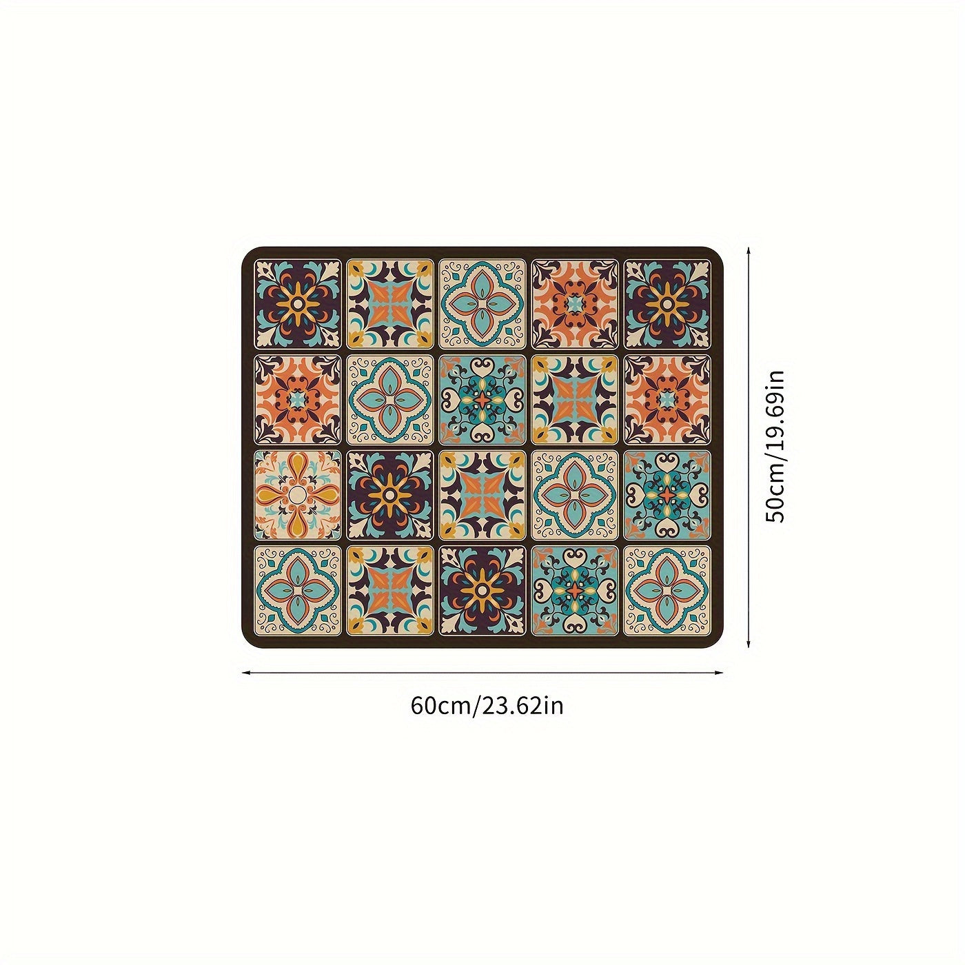 Washing Machine Cover Mat Retro Mosaic