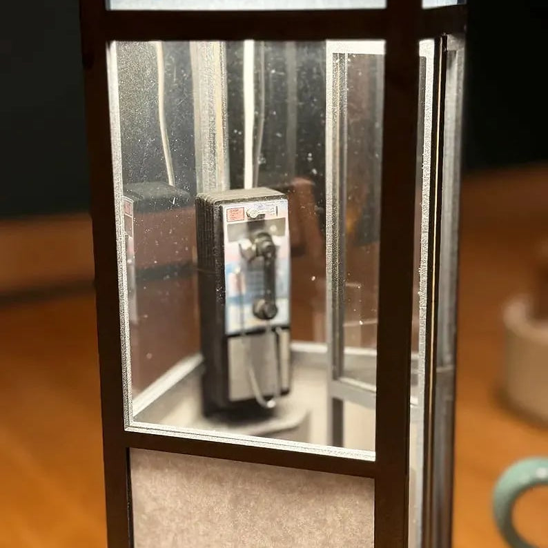 Retro Telephone Booth Table Lamp LED Night Light