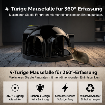 Reusable Mouse Trap with 4 Doors
