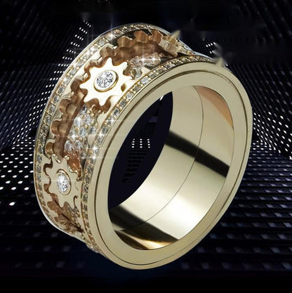 Spinning Gear Ring Stainless Steel Fidget Ring