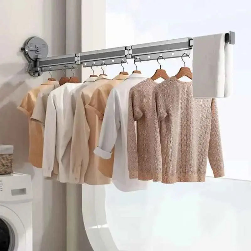 Wall-mounted clothes dryer without drilling for small spaces