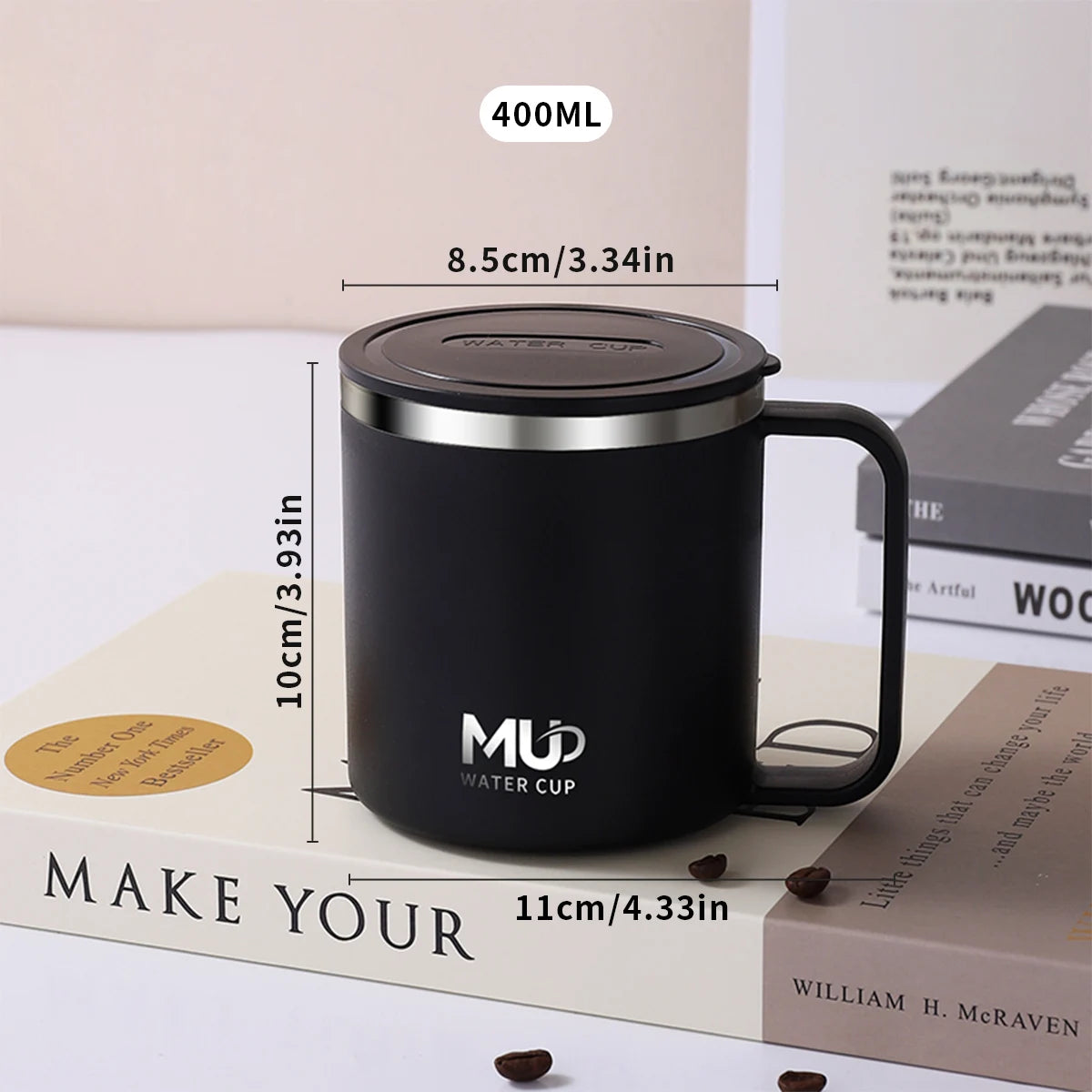 Insulated Stainless Steel Coffee Mug with Lid