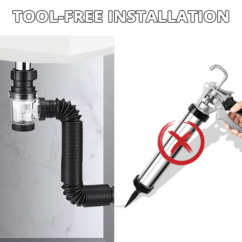 Flexible siphon drain pipe