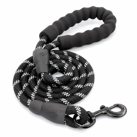 Reinforced Nylon Handle with Padding & Reflective Edge Dog Leash (for Strong Dogs)
