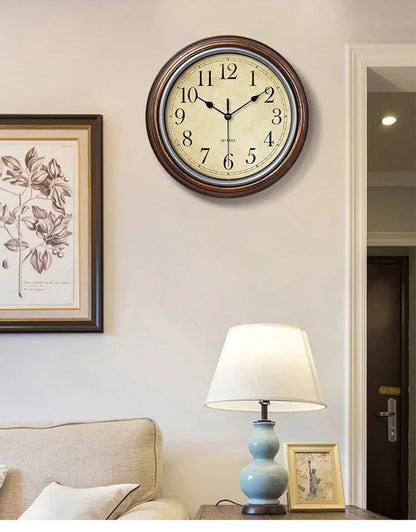 Classic Wooden Wall Clock with Silent Movement