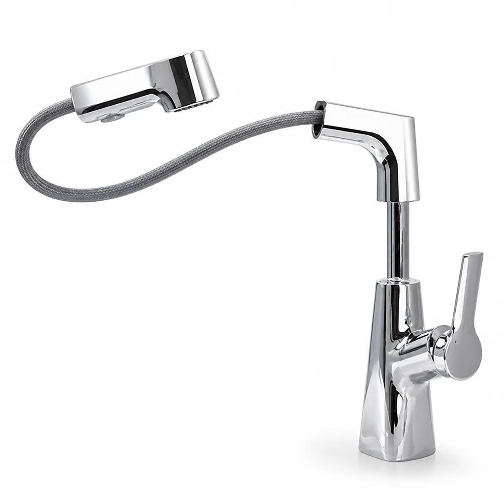 Extendable 360° Swivel Single-Hole Faucet with Ceramic Valve