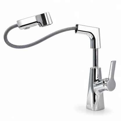 Extendable 360° Swivel Single-Hole Faucet with Ceramic Valve