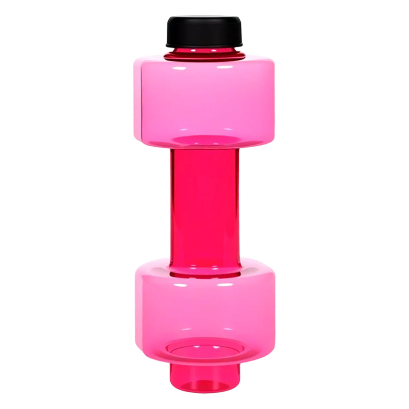 Dumbbell-shaped BPA-free drinking bottle with flip lid