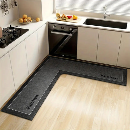 L-Shaped Kitchen Mat Non-Slip & Absorbent
