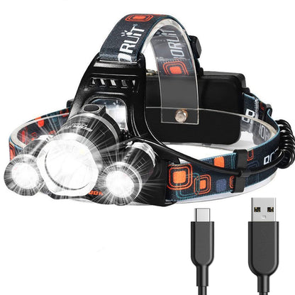 20,000 Lumen Rechargeable LED Headlamp IPX5