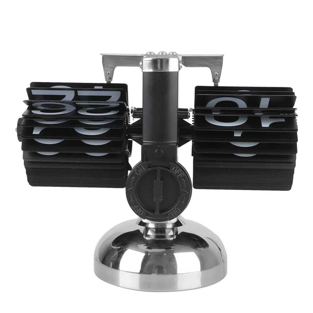 Retro flip clock with automatic rotating element