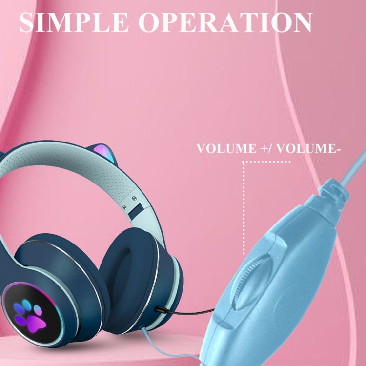 Gaming Headset Cat Ear LED Lighting USB 3.5mm