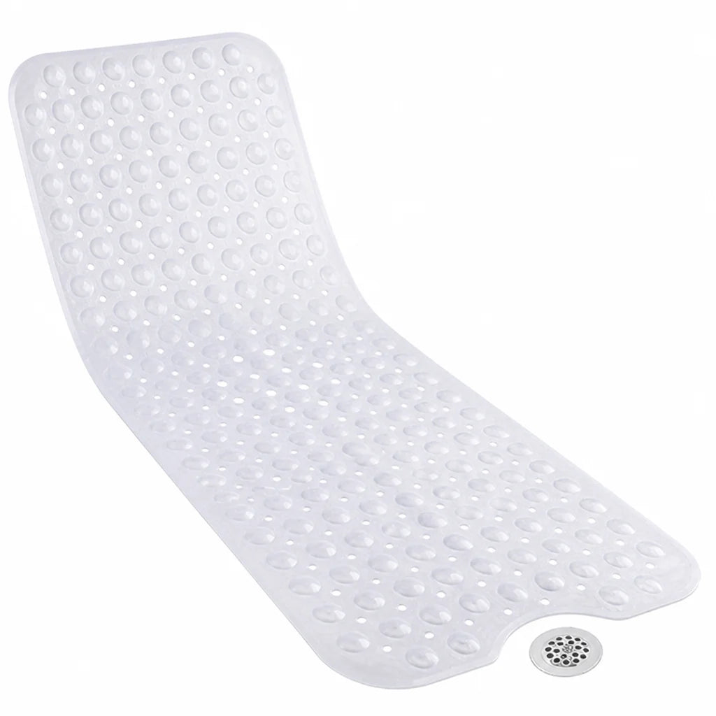 Extra Long Non-Slip Bath Mat (Suction Cups & Drain Holes)