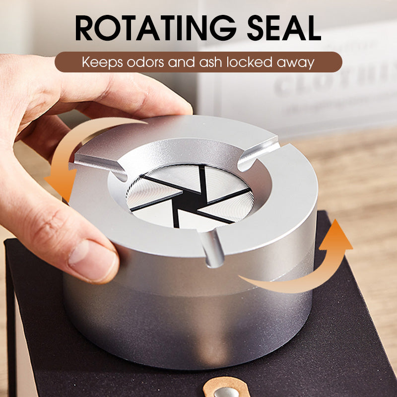 Stainless Steel Ashtray with Twist Lock Lid