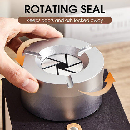 Stainless Steel Ashtray with Twist Lock Lid