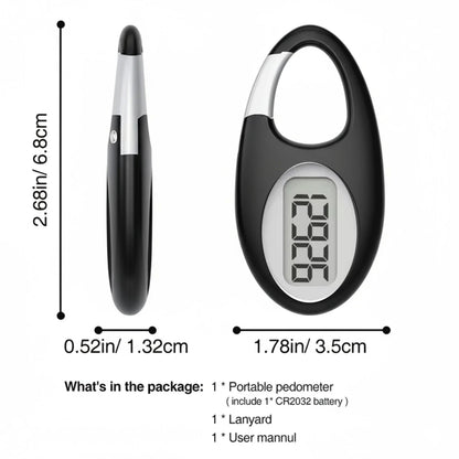 3D Pedometer with Lanyard for All Age Groups