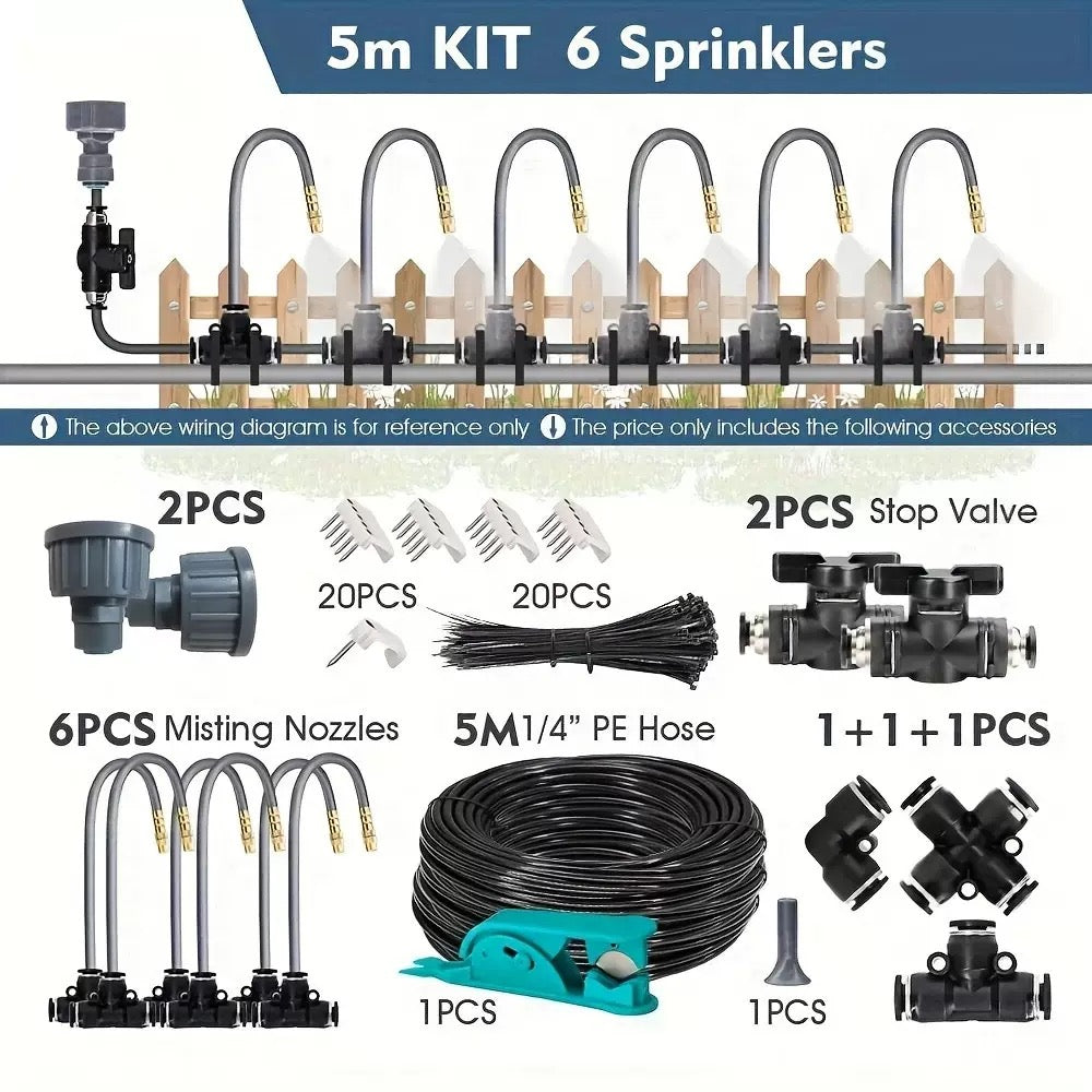 Irrigation kit with hose & valves