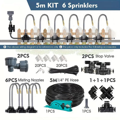 Irrigation kit with hose & valves