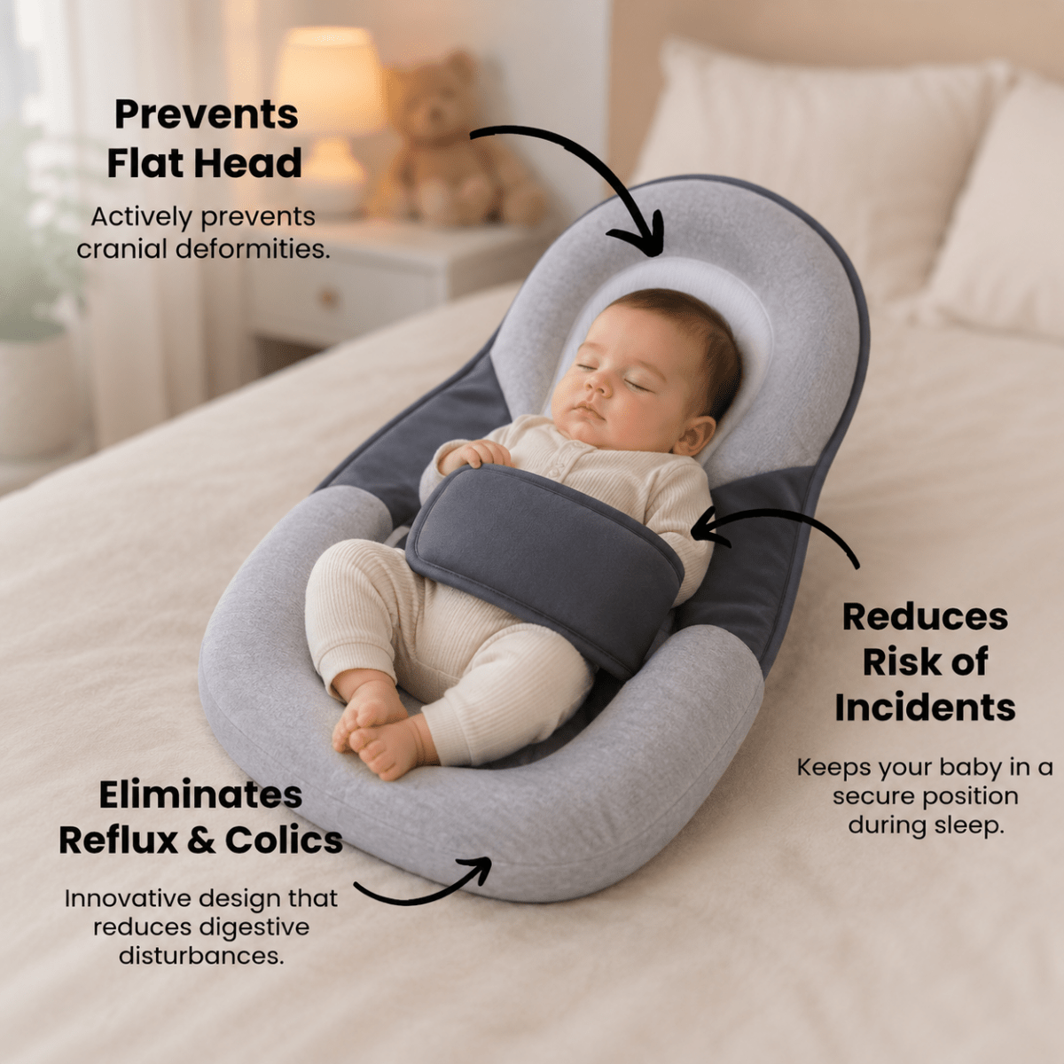 Ergonomic Baby Pillow with Gentle Incline