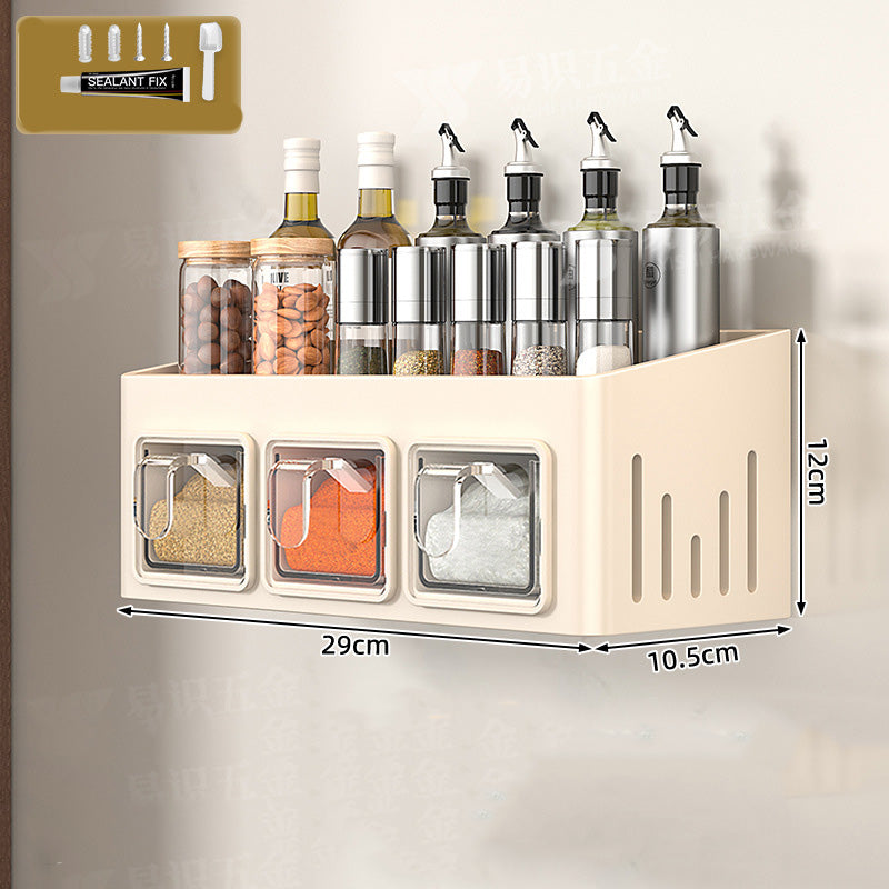 Spice Rack Without Drilling – 3 Transparent Drawers