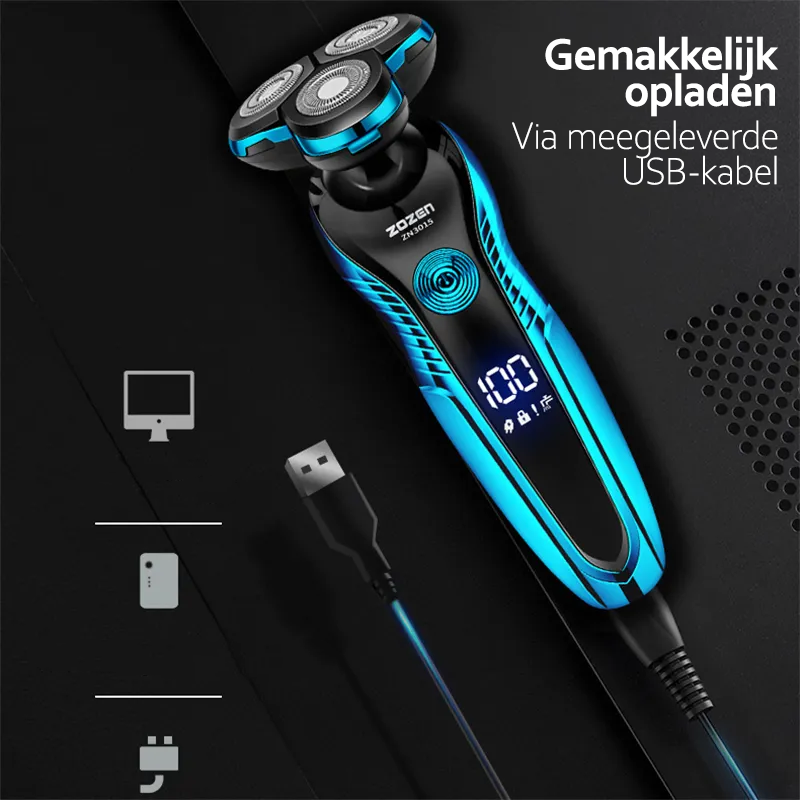 Electric 3-Head Rotary Shaver USB