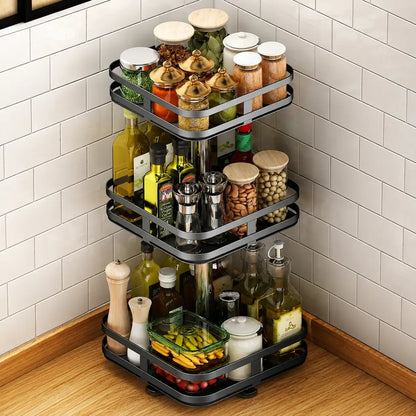3-tier Rotating Metal Spice Rack