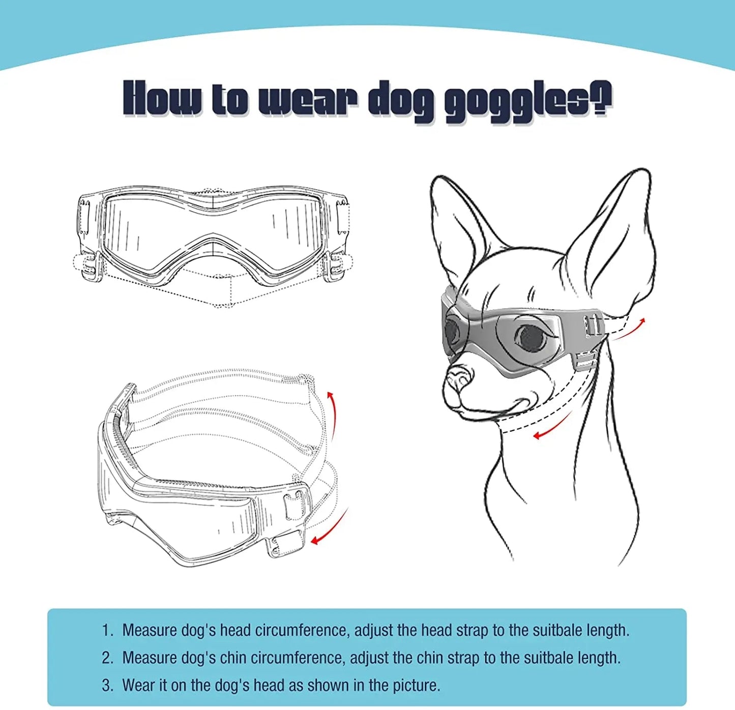 Dog Protective Glasses with UV, Wind & Dust Protection