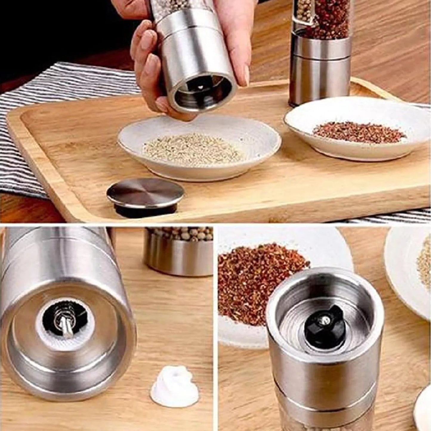 GrindMaster Stainless Steel Salt and Pepper Mill