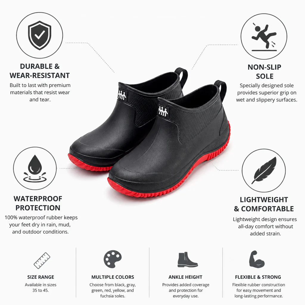 Durable non-slip ankle rubber boots (Unisex)
