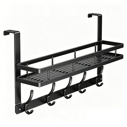 Door Organizer with Storage Basket and Hooks