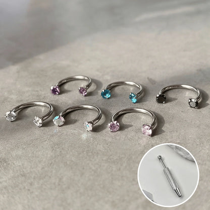 Horseshoe ring nose with internal thread